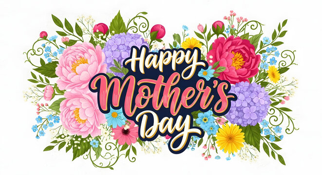 vivid floral artwork expressing appreciation for mothers, bright and cheerful watercolor display of flowers celebrating maternal love and gratitude