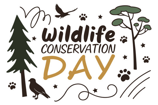 WILDLIFE CONSERVATION DAY vector illustration 