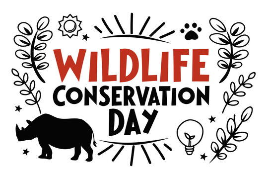 WILDLIFE CONSERVATION DAY vector illustration - Powered by Adobe