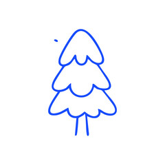 Line drawing of a tree with rounded layered branches