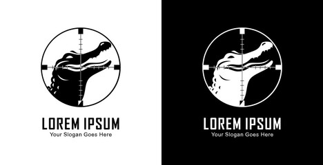 Logo design in the shape of an alligator head that is in the shot