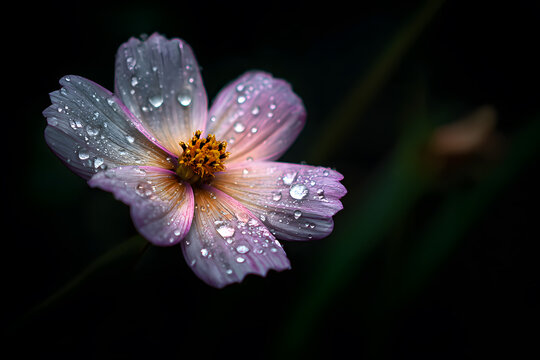 a pink flower with water droplets on it - Powered by Adobe