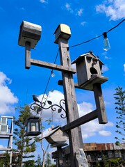 House for birds made of wood