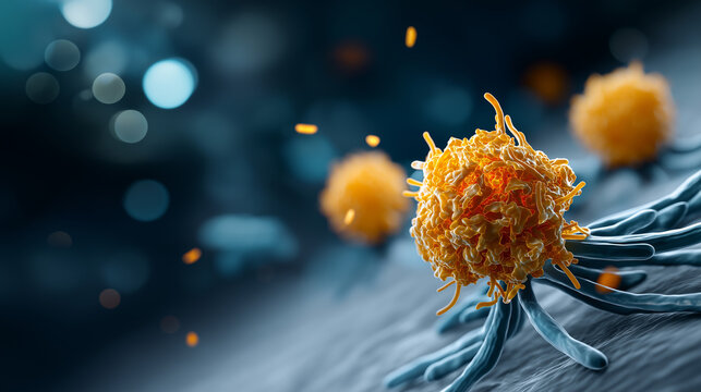 Membrane receptor in oncology cancer treatment visualization faceless cellular composition defocused bi lipid layer background surface receptor within cell molecular medicine