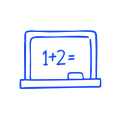 Blue blackboard with a simple math equation
