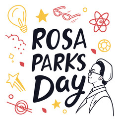 ROSA PARKS DAY vector illustration isolated on white background