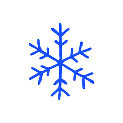 Stylized blue snowflake with six branches