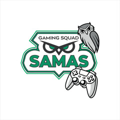 Modern Gaming Squad Logo Design with Owl Mascot and Game Controller