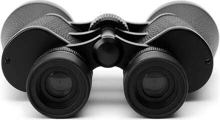Black binoculars isolated on white background background