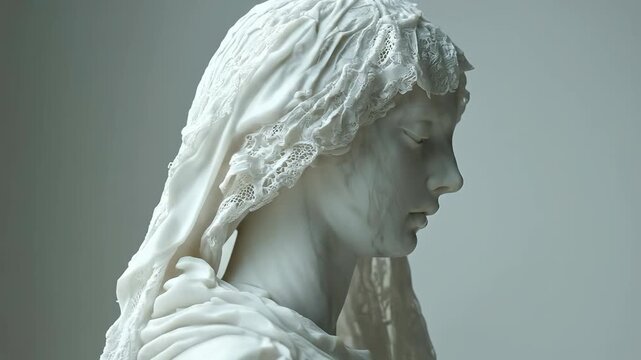 Veiled sculpture: marble figure, lost technology, hidden knowledge, ancient craftsmanship, artisan mystery, civilization secret, masterful artistry, historical enigma, intricate stonework, marvel.