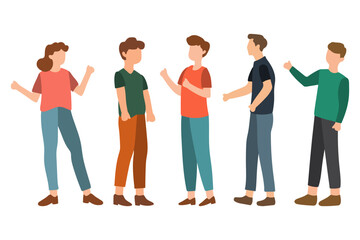 Obraz premium People Talking and Discussing Illustration