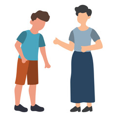 Mother Standing and Scolding Her Child Illustration