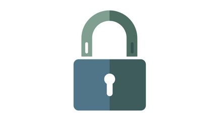 A simple, flat design icon of a padlock, with a grey-blue body, an arched handle, and keyhole, set against a white background
