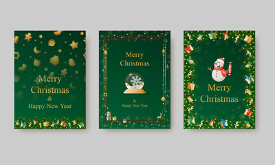 Elegant vector design for Christmas invitation, card, poster, wallpaper. Christmas ball, snow background, festive frame on colored background.