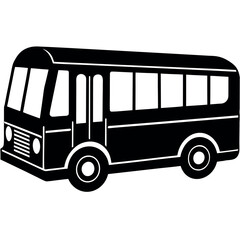 City bus icon on white background.
