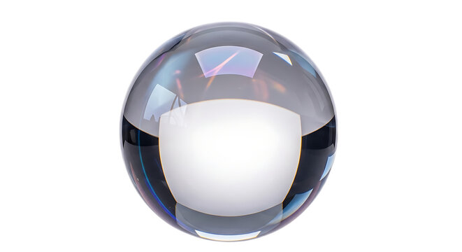 A captivating view of a reflective sphere with a white interior against a black background scene