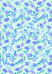 Romantic flowers with Leaves Pattern