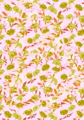 Romantic flowers with Leaves Pattern
