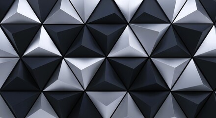 Dark Platinum Silver 3D Geometry. Luxury Minimal Wallpaper.