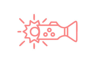 Red Camera with Flash on Black Background graphic design