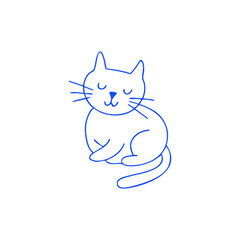 Simplistic blue feline