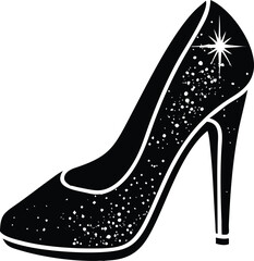 Elegant High Heel Shoe Fashion Stiletto Sparkle Style Footwear Vector Illustration
