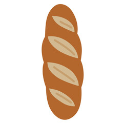 Baguette Bread Clipart in Flat Style for Bakery Design
