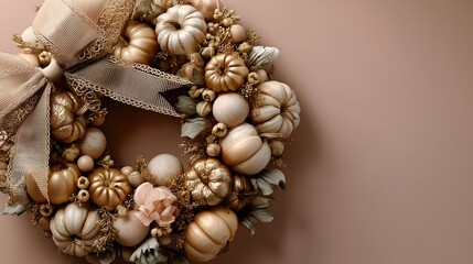 Chic close-up fall door wreath