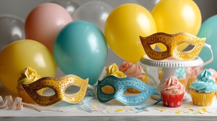 Colorful kids party props display