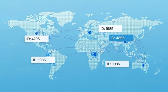 Global network connections across world map for international business expansion and communication, showcasing data flow and global reach with modern design elements