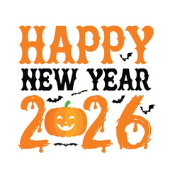 Cute Smiling Pumpkin Vector for Happy Halloween 2026 Greeting