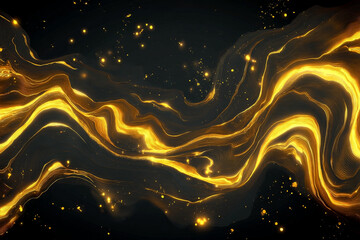 Conceptual Fluid Waves and Sparkling Particles in a Gradient Blue Cosmos