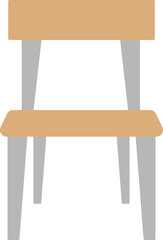 Simple illustration of a wooden chair with a backrest, seat, and four legs, presented against a plain white background.