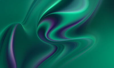 Soft flowing green silk fabric texture with abstract curves and a light, smooth pattern