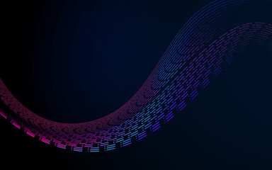 Abstract wavy lines gradient neon colors dark futuristic background