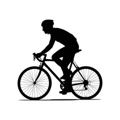 Fototapeta premium silhouette of a man riding a bicycle