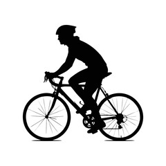 silhouette of a man riding a bicycle