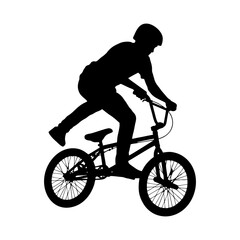 Fototapeta premium Silhouette of a BMX athlete in action