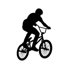 Fototapeta premium Silhouette of a BMX athlete in action