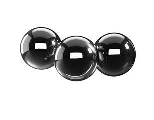 Abstract 3D CGI Sphere Composition with Metallic Reflections and Soft Lighting, Isolated PNG