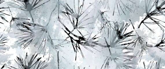 All Over Print. Neutral Tree Leaf Seamless Pattern. Leaves Trees, Shrubs Stamp Effect. Texture Spots Watercolor Overlay. Transparency Wallpaper Rustic Modern Design. Fancy Delicate Fabric Textile.