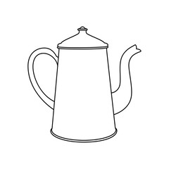 Vintage teapot outline vector illustration. Perfect for tea packaging, kitchen prints, cafe logos, or retro-style design projects.