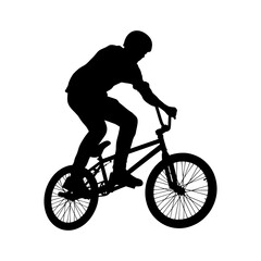 Fototapeta premium Silhouette of a BMX athlete in action