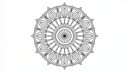Intricate oval mandala design with symmetrical patterns and delicate line art for coloring or decorative purposes