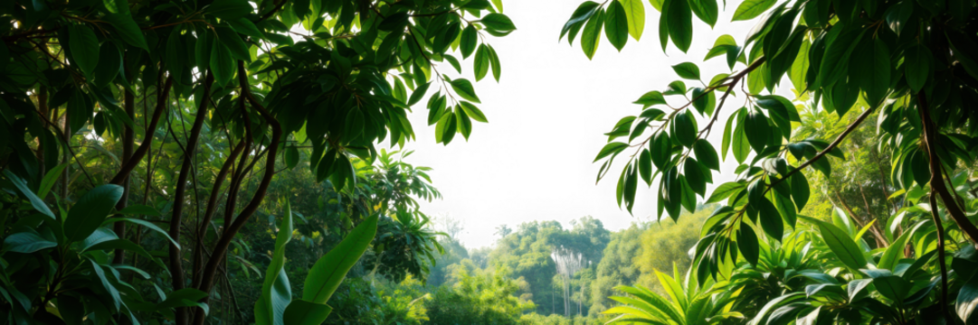 Lush green canopy of trees creating a natural tunnel.