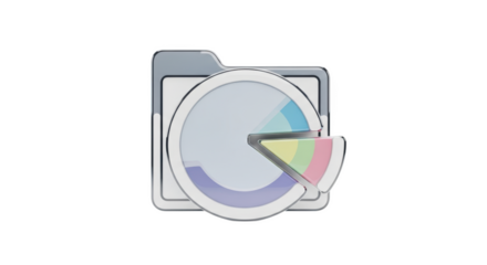 Folder icon with a pie chart graphic data