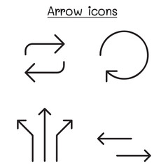 Simple Minimalist Arrow Icons Set