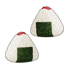 vector illustration of onigiri with white background