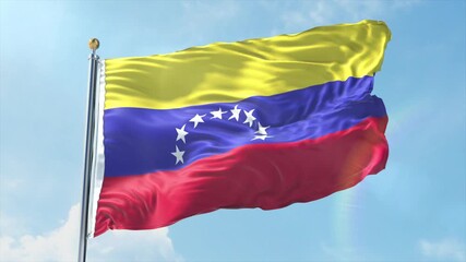 4K Venezuela flag waving in the wind - realistic Venezuela flag animation in high resolution, perfect for Venezuela national day, independence, travel and patriotic video projects