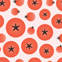 Retro Orange Tomato Seamless Pattern